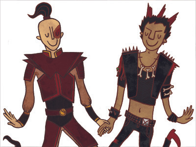 Zuko and Rufio air bender avatar fire bender hook illustration rufio ten paces and draw zuko