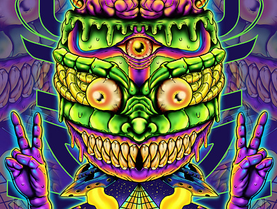 P115 alien cloth illustration merch psychedelic