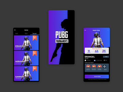Pubg Turnaments App android app app design illustration ux vector