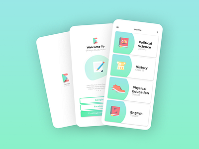 Eklavya Study : Free Learning App android app branding design illustration minimal mobile ui study app ux
