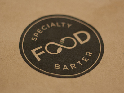 Specialty Food Barter - Logo barter foodie fork infinity logo spoon stamp