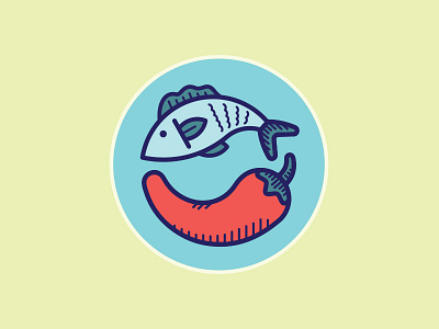 Specialty Food Barter - Logo Concept fish foodie pepper yang yin