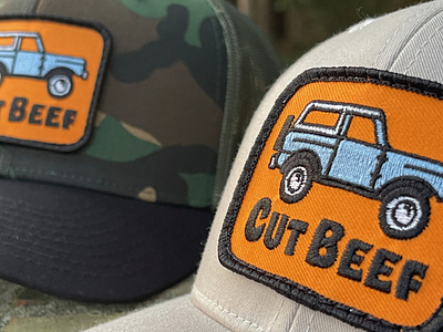 Cut Beef Patch Design bronco cap emboidery illustration patch truckerhat