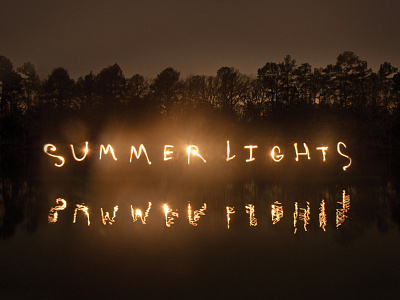Summer Lights Cover Art album cd hand drawn light light writing typography water