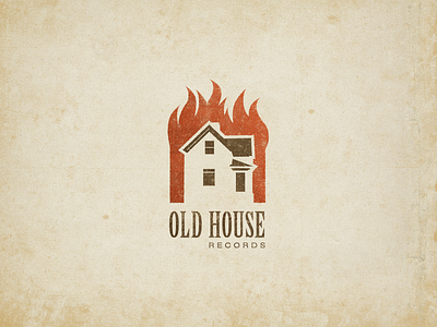 Old House Records fire house label logo music record
