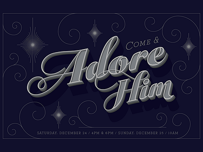 Christmas Service Poster - Come & Adore Him