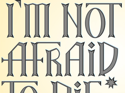 I'm not afraid andy warhol lettering typography vector