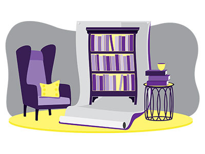 Bookcase illustration vector