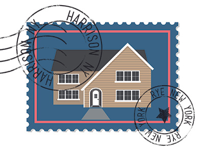 Bi Postal illustration stamp vector