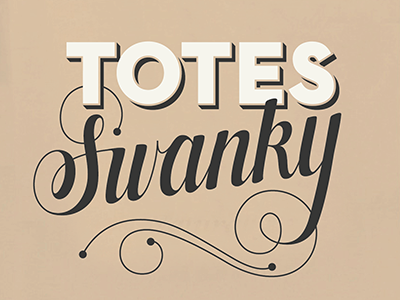 Totes Swanky andy warhol lettering typography vector