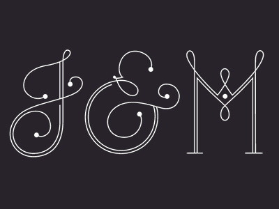 J&M lettering monogram typography vector