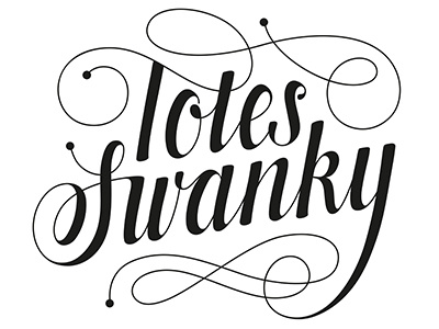Totes Swanky lettering script swash typography vector