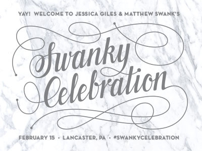 Swanky Celebration lettering typography vector