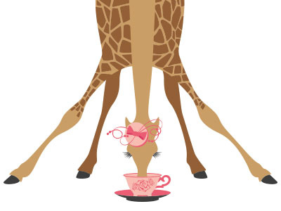 Girafternoon Tea afternoon animal fascinator giraffe illustration london tea vector