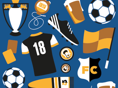 Football ball beer chelsea cleats football illustration jersey manchester premier league soccer vector