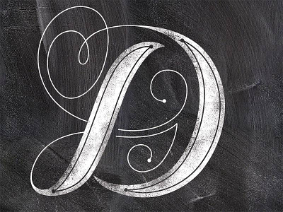D drop cap lettering monogram script texture typography vector