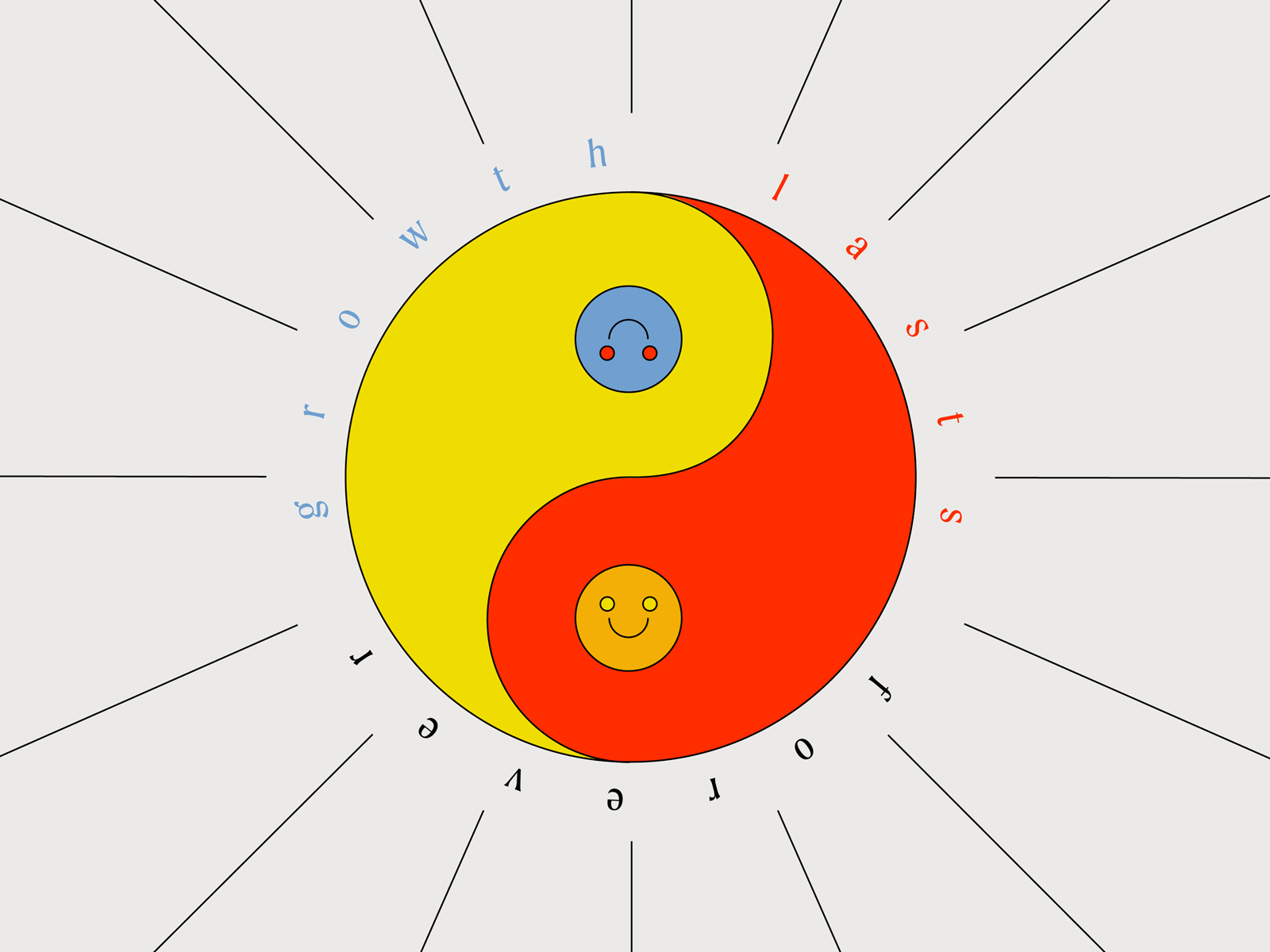 Good / Bad growth illustration illustrator yinyang