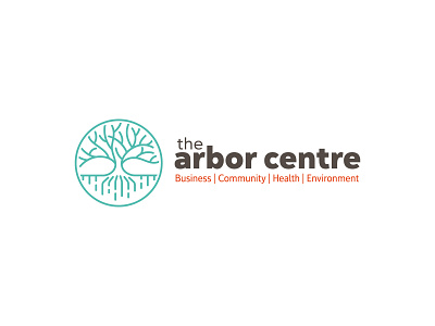 Arbor Centre – logo arbor branding circle lines logo design roots tree