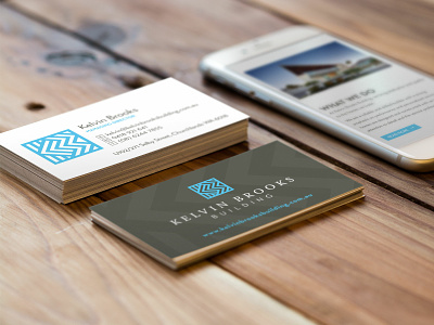 Kelvin Brooks Building – business card art-deco b brand identity business card home builder k sophisticated