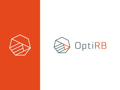 OptiRB – logo arrow big data heptagon linear logo design mining statistical analysis stroke triangle