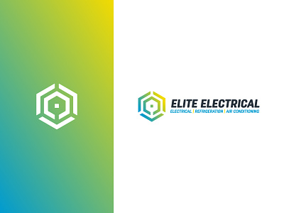 Elite Electrical – logo electrical engineering gradient hexagon logo design
