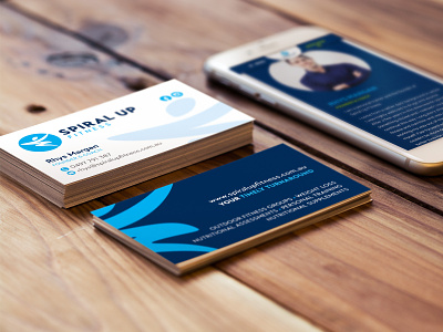 Spiral Up Fitness – business card brand identity design business card fitness personal trainer