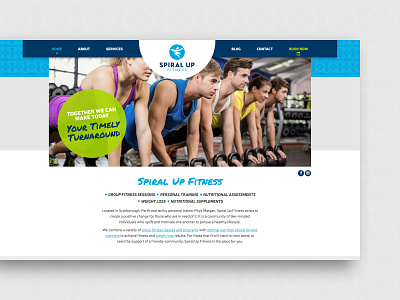 Spiral Up Fitness – website homepage brand identity design fitness personal trainer ui website design