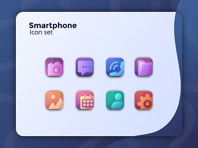 Smartphone Icon Set app art design gradient graphic design icon icon design icon illustration iconography iconset illustration illustrator mobile mobile app mobile ui smartphone icon ui vector