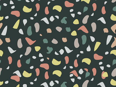 Terazzo Black Seamless Pattern