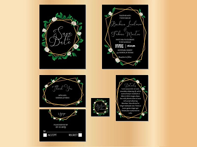 White Rose Wedding Invitation Kit bridal card greeting invitation party rsvp thank you wedding wedding card