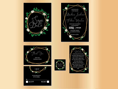 White Rose Wedding Invitation Kit