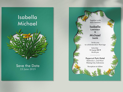 Papercut Floral Wedding Invitation Kit