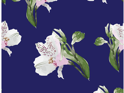 Alstroemeria Flower Seamless Pattern