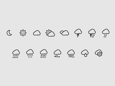 Weather clouds icons ios mobile rain snow sun weather