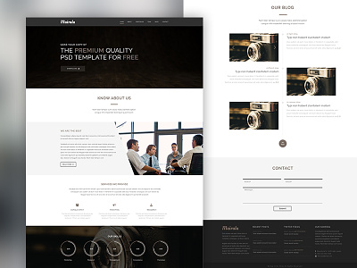 FREEBIE - One Page Corporate Agency PSD Template