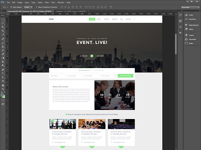 Event Template WIP clean creative design one page psd template ui ux web design