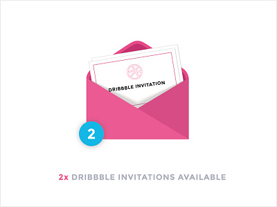 2x Dribbble Invites Available dribbble envelope icon invite prospects