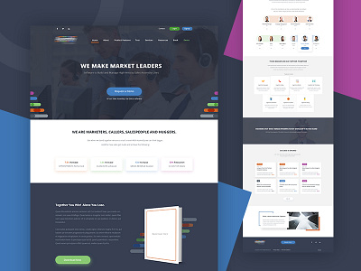 Sales Marketing Software Landing Page content landing page marketing multi color sales software ui ux website