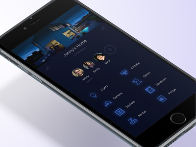 Smart Home - Home Profile app black blue control home interactive ios members monitor profile smart home