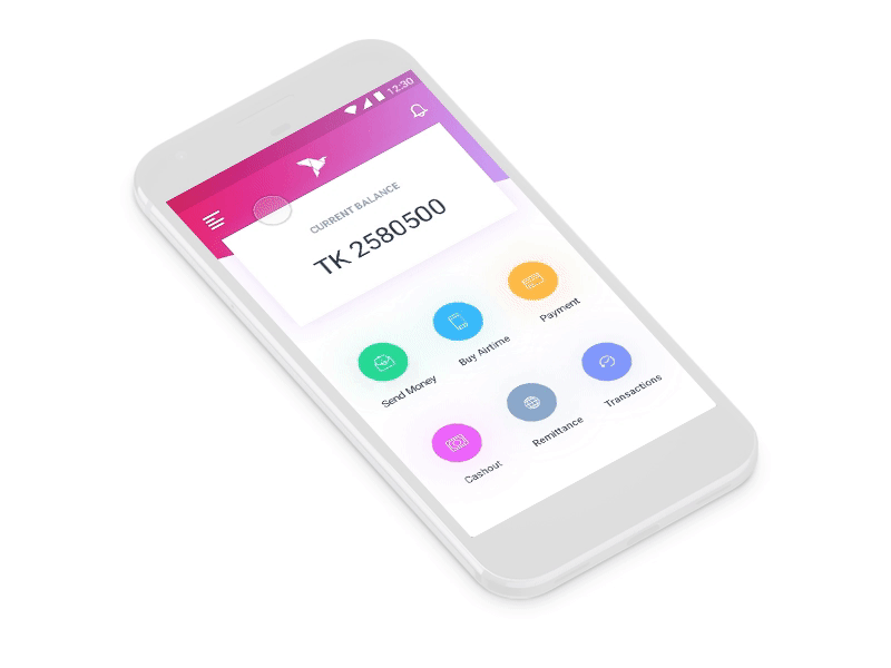 Mobile Bank App Concept with Animated Prototype - Send Money android app app design interaction login process material design mobile app mobile banking ui design ux design