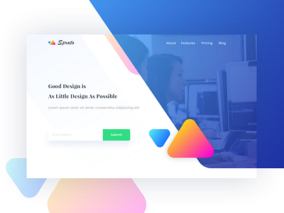 UI Fun colors design header landing page minimal ui ux web design website