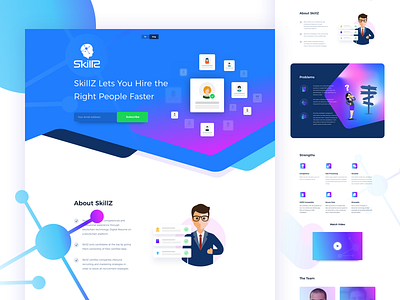 SkillZ - Blockchain Based HR Platform blockchain crowdfunding crypto currency design hr human resource ico interaction typography ui ux website design