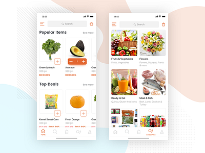 Grocery Delivery App app design food grocery home delivery app illustration ios ui ux