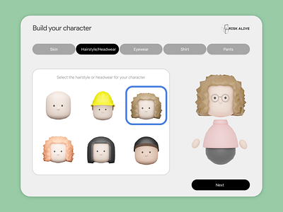 3D Library - Build your character 3d 3d character avatars blender character design game gamification library risk sketch ui ux