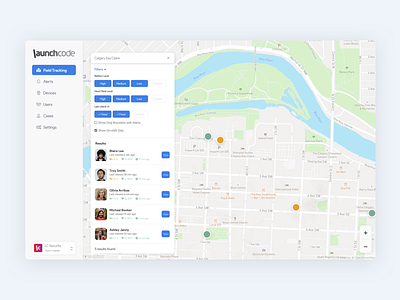 Field Tracking App - Filters assets clean design field monitoring field tracking filters map minimalist operation search search engine search results searching sketch tracker app tracking tracking app ui ux web app