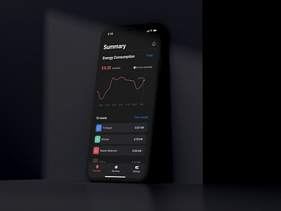 Smart Home App - Dark Mode