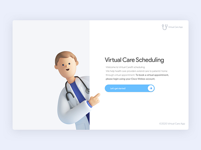 Virtual Care Scheduling - Landing page clean design doctor healthcare illustration landing landing page landing page design login minimal minimalist scheduling sketch ui ux virtual care web app web application web responsive web ui