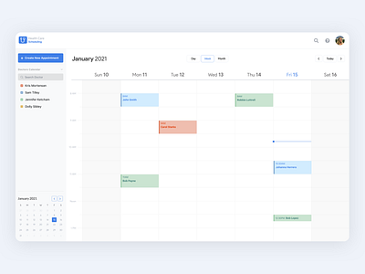 Virtual Care Scheduling - Calendar View