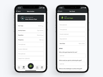 Athlete App - Actions and Goals