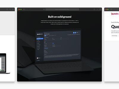 Project Page case study clean dark mode dark theme dark ui design estimate launchcode mobile mobile responsive portfolio previous work project project page quote sketch ui ux web app website